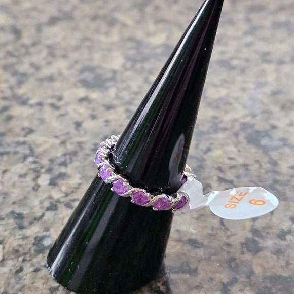 Bomb Party RBP7171 "The Georgina Ring" Lavender Ice Crystal Sz 6 - Picture 4 of 5